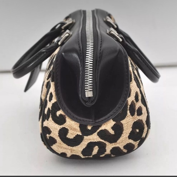 LV Limited Edition Chenille Leopard Baby/Mini Hand Boston Bag - Picture 4 of 15